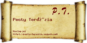 Pesty Terézia névjegykártya